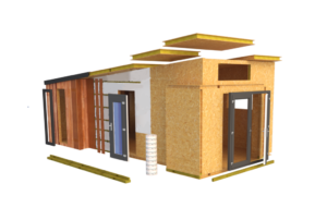 Sectional image of a SIPS panel modular building make up